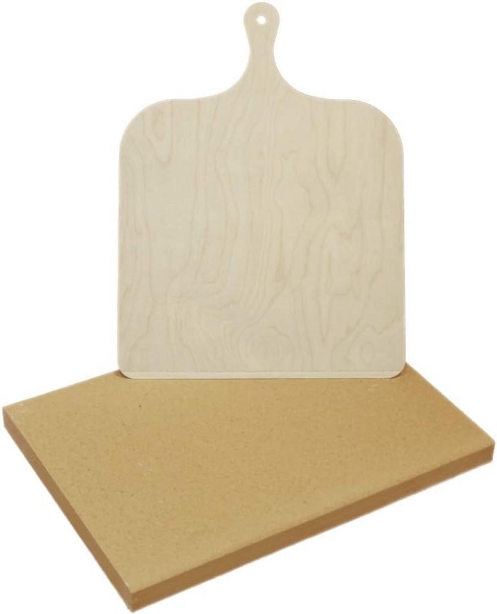 Stevige Pizzasteen Set met Houten Pizza Schep - Bakkerijkwaliteit voor Oven en BBQ