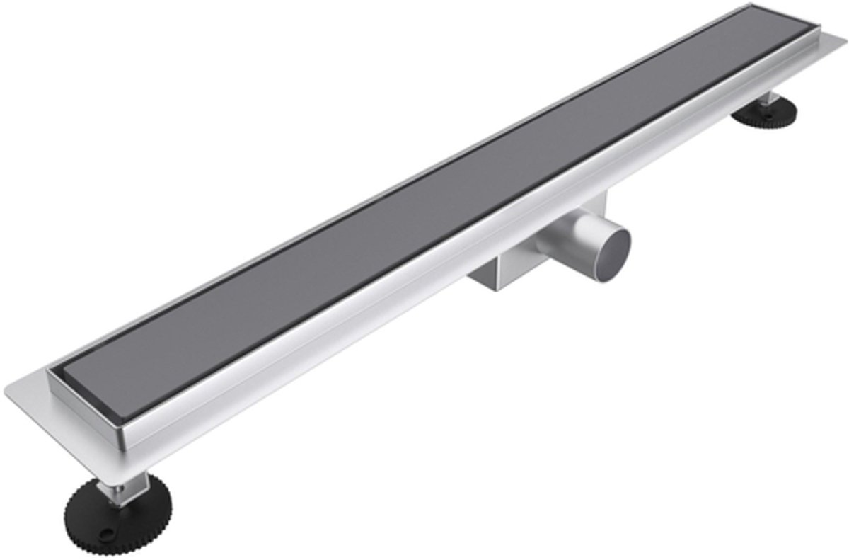 FugaFlow Eccelente Anta douchegoot - 100cm - gesloten rooster - vloerflens - Geborsteld Gunmetal PVD