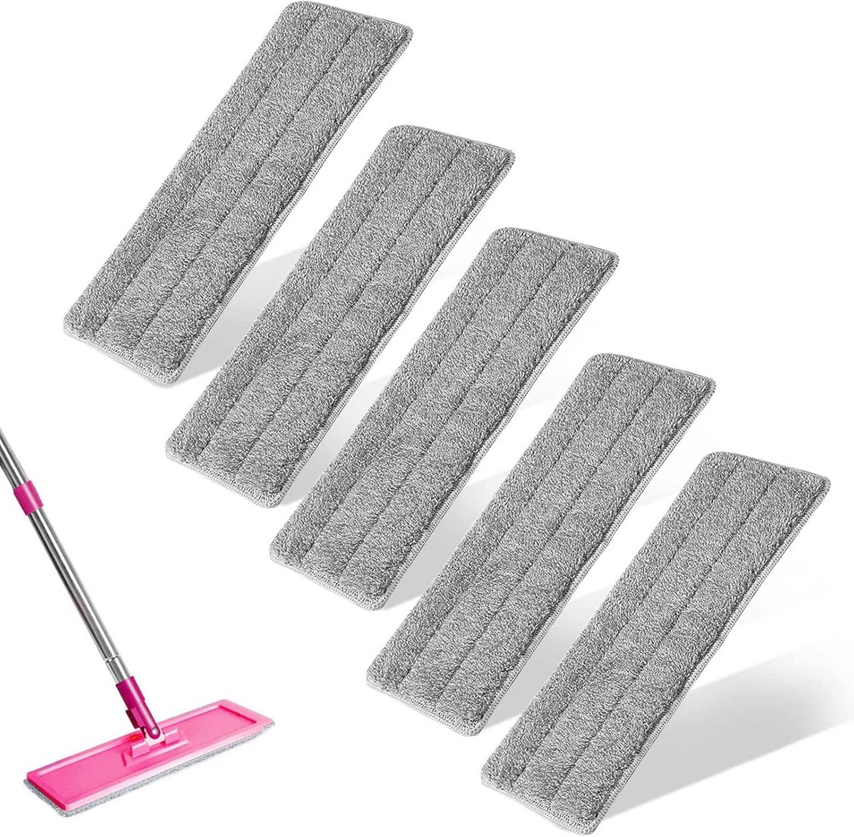 5 Stuks Microvezel Dweilhoezen - Wasbaar en Absorberend Reservepads