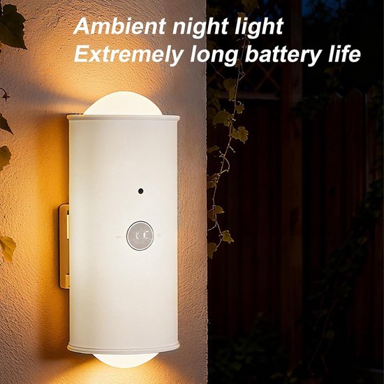 Nachtlampje met bewegingssensor - 2-pack - Draadloze sfeerverlichting voor de nacht - RGB-lampen met dubbele kop - 4,8*4,8*11 cm - Inclusief USB-oplaadkabel en afstandsbediening - Geschikt voor binnen- en buitengebruik van Merkloos — afbeelding 2