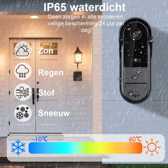 Video Deurbel Camera - met 4,3-inch scherm monitor - Draadloze visuele intercom voor binnen - Nachtzicht - Dual Way Audio - Geen app/wifi nodig van Elro — afbeelding 3