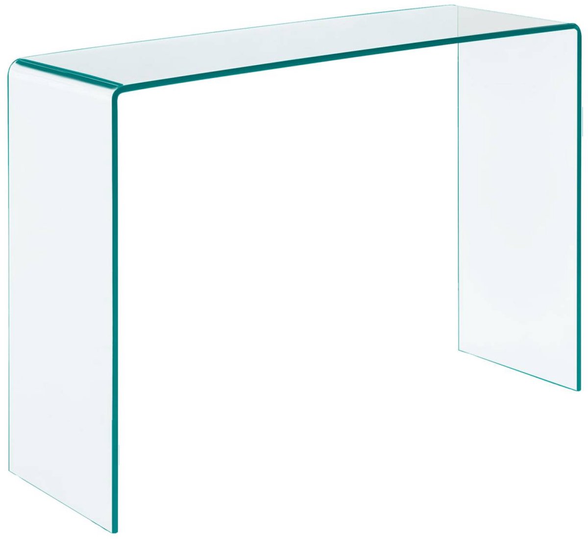 sweeek Rechthoekige sidetable van gehard glas 110 x 35 x 75cm - glintz transparant