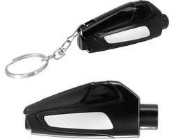 3-in-1 ruitenbreker/gordelsnijder, 2-delige mini-noodset voor auto-ongelukken met sleutelhanger, geschikt voor op het land of onder water - zwart