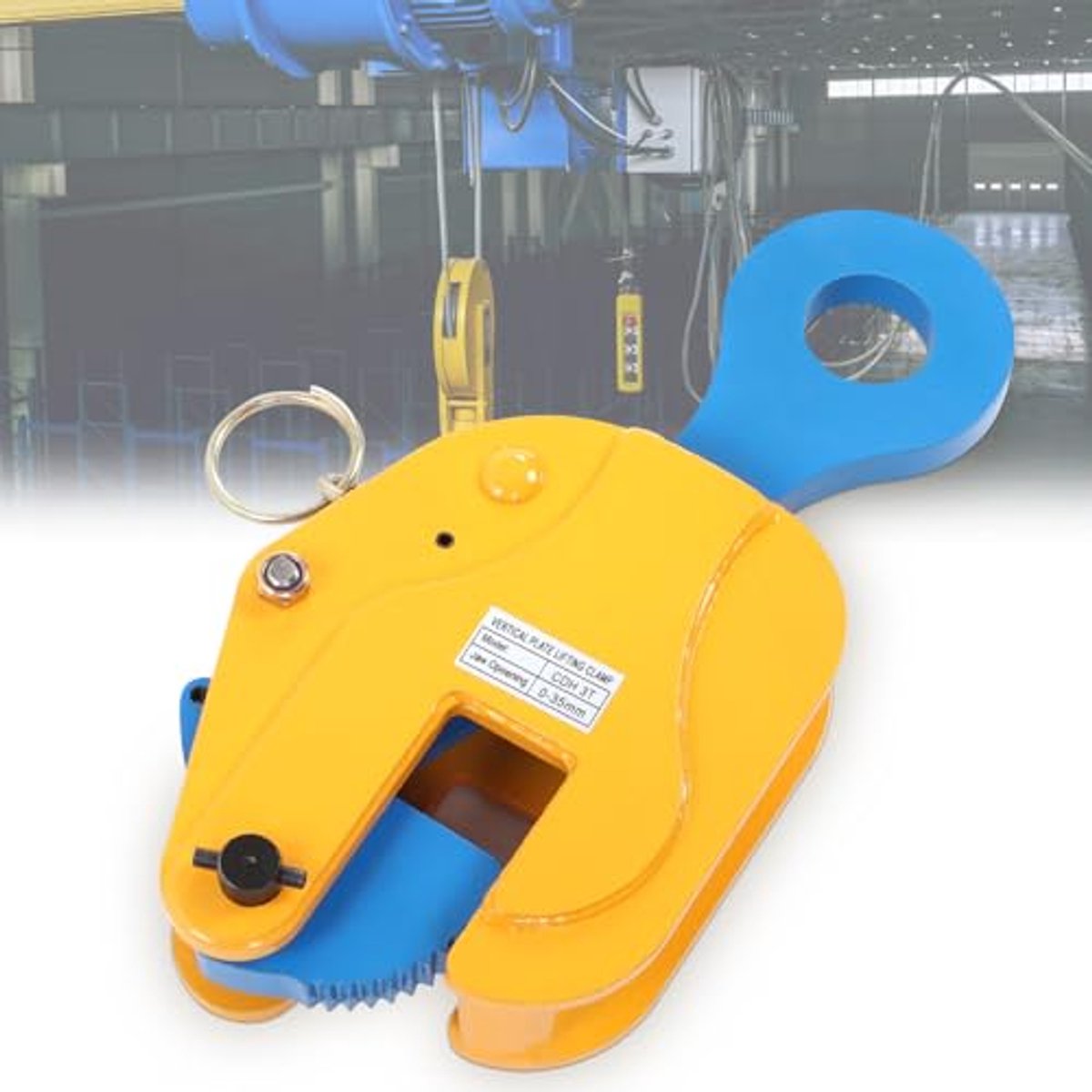 Verticale plaatklem 3T 6614lbs draagvermogen 35 mm bekkenopening stalen plaat hefklem met zelfvergrendeling zware plaatklem voor veilig transport