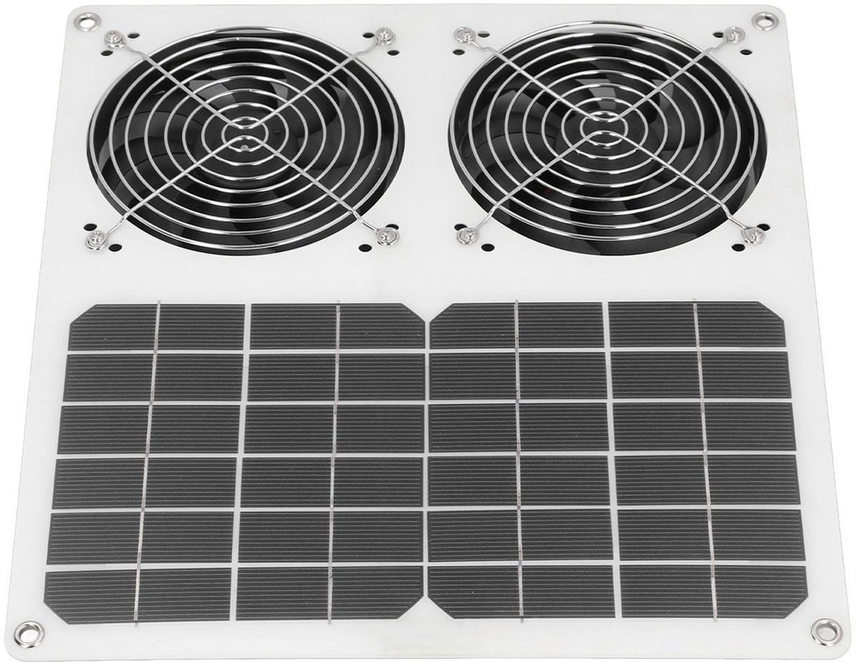 100W dubbele zonneventilatorset, op zonne-energie werkende waterdichte zonneventilator met zonnepaneel, zonne-afvoerventilator voor kippenhok