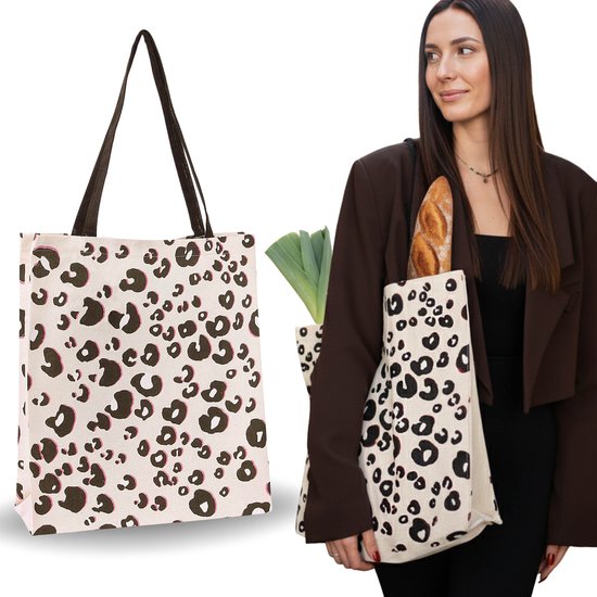 Sac shopping à imprimé léopard