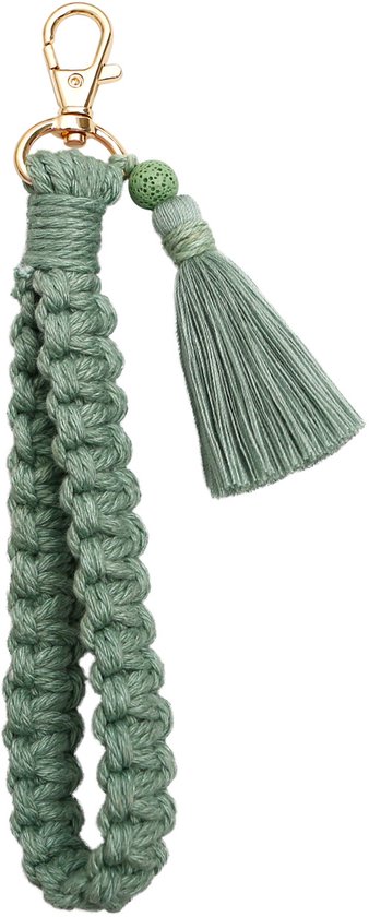 PULUZ - Porte-clés - Porte-clés tressé bohémien - Lanière courte - Pendentif à gland - Porte-clés automobile - Dames