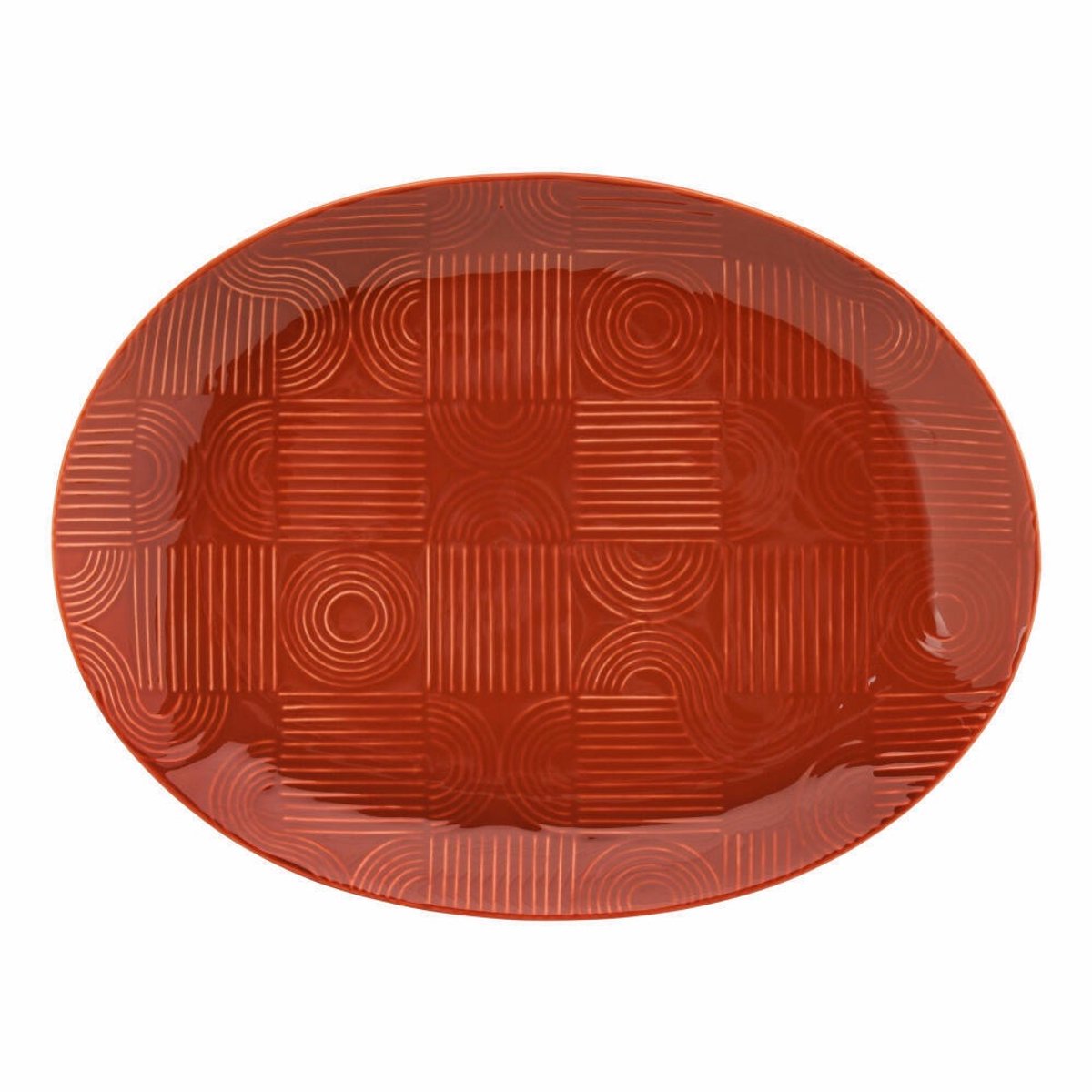 Maxwell & Williams Platter Arc Oval, Serving Platter, Ceramic, Terracotta, 41x30 cm