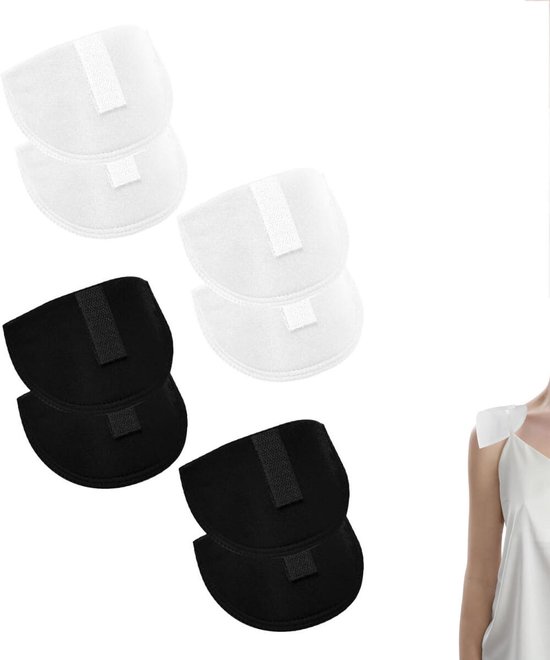 TiciKim 4 paar schoudervullingen, schouderpads, schuim, schoudervullingen voor dames en heren, blazer, jassen, pak, mantels, colbert, kleding, naai-accessoires (2 paar zwart en 2 paar wit