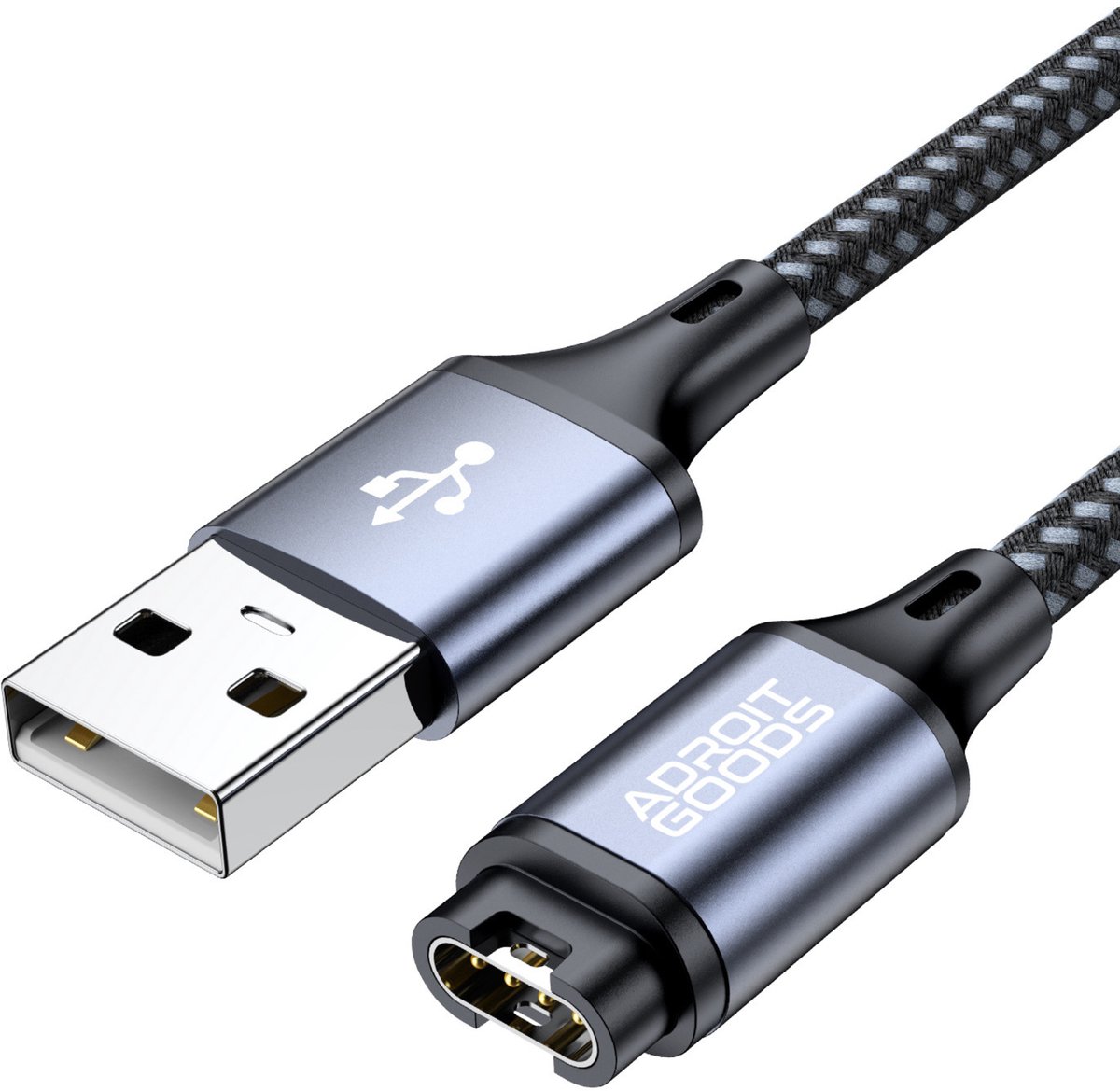 AdroitGoods Premium USB-A Oplaadkabel geschikt voor Garmin-horloges - Voor Garmin Forerunner, Fenix, Instinct, EPIX, Venu, Vivomove, Vivosport & Vivoactive - 1,2 Meter