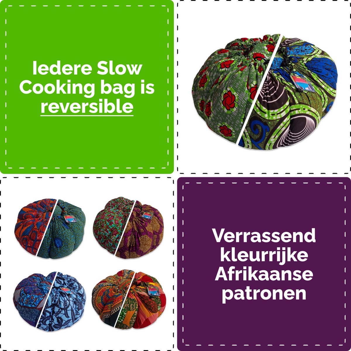 Slow Cooking Bag - Standaard formaat - Reversible ontwerp (Hooimadam, Hooikist, pannenstoof, Slowcooker zonder stekker) — cadeau in Kookcadeaus - foto 2