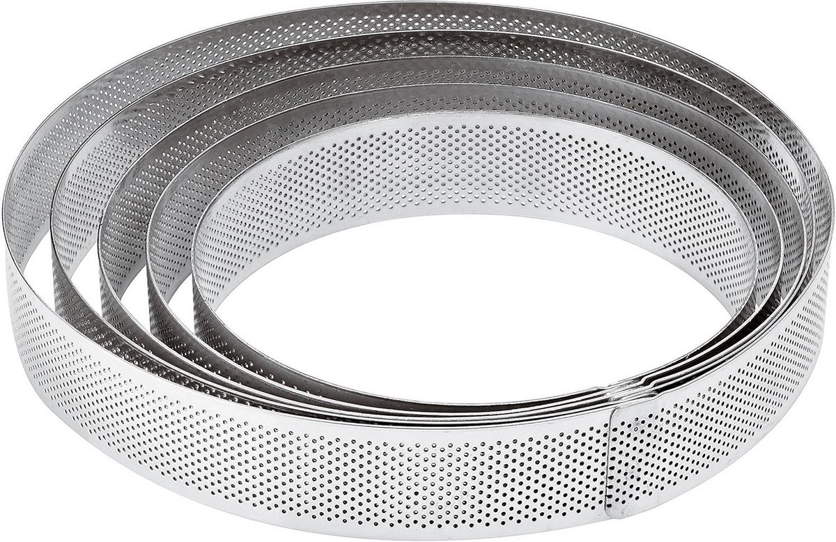 Geperforeerde Taartring RVS 14 cm - Hoge Kwaliteit Bakvorm voor Taarten en Quiches