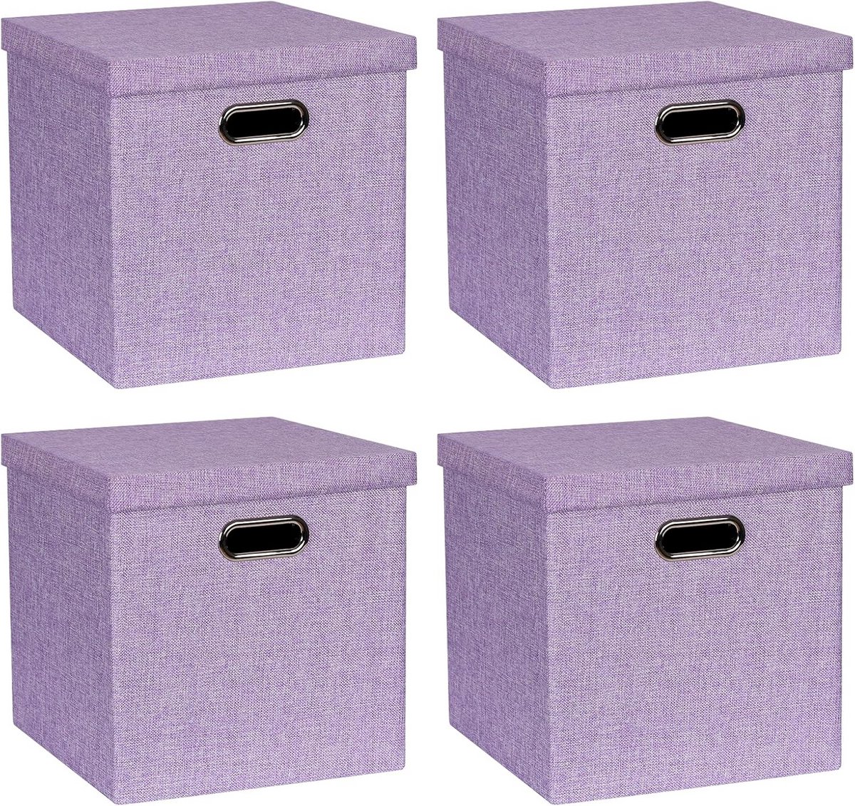 Set van 12 Opvouwbare Opbergdozen met Deksel - Linnen Organizers voor Kast en Plank