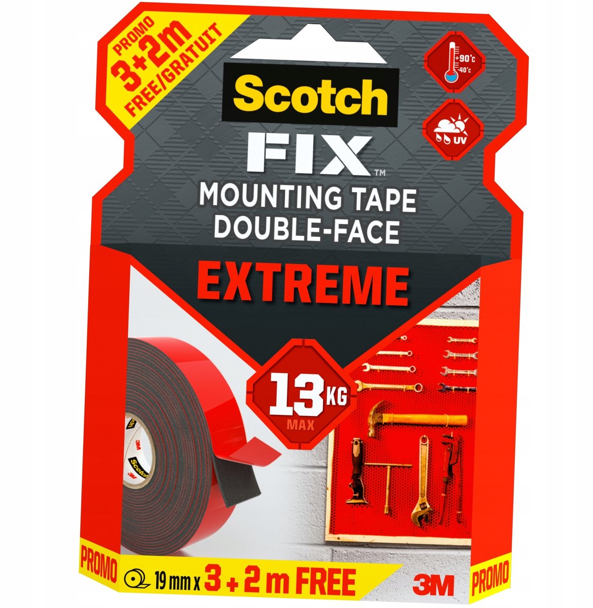 Scotch Extreme Dubbelzijdige Tape 19mm x 5m - Extra Sterk