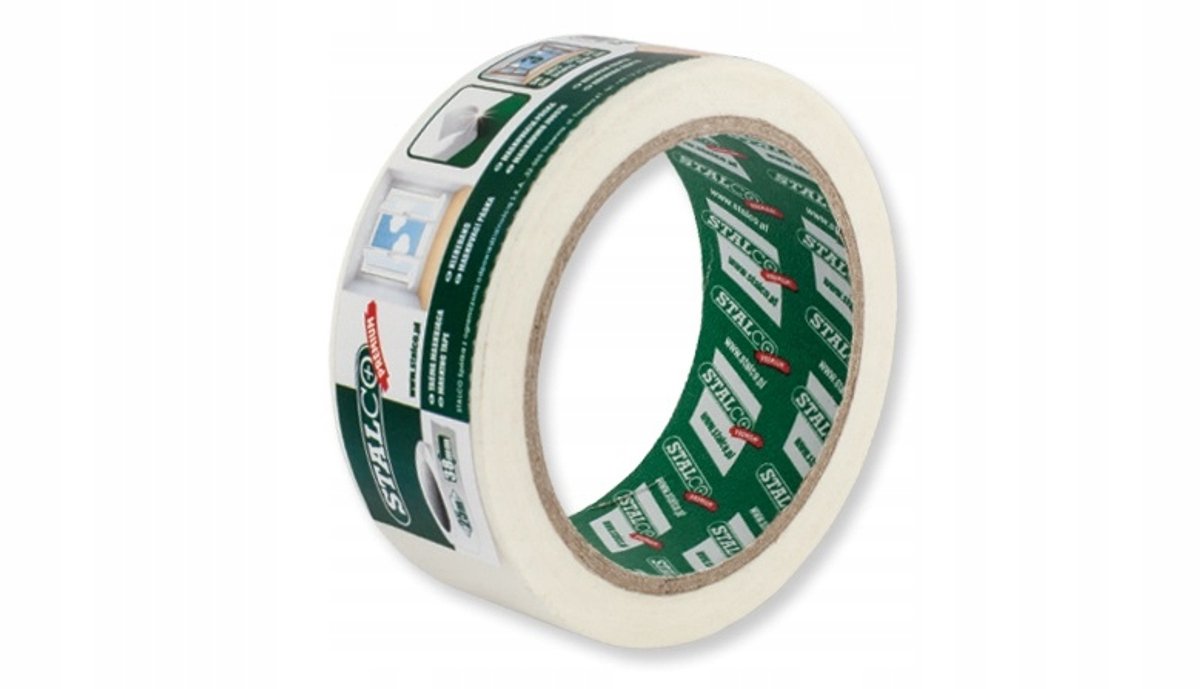 Stalco Afplaktape Wit 38mm x 25m - Scherpe Randen, Geen Residuen
