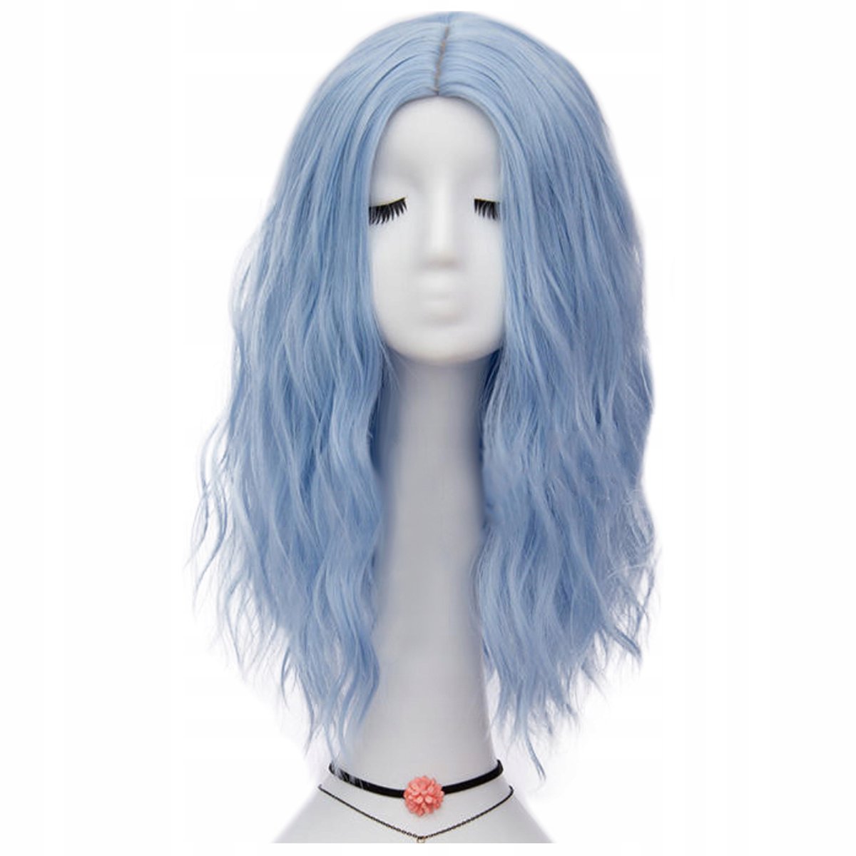 Glam Rock Blue Lange Cosplay Pruik - Stijlvol en aanpasbaar