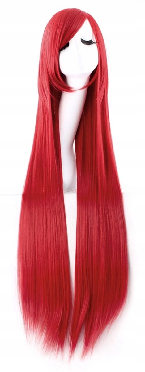 Lange Rode Anime Pruik - 100cm Synthetisch Haar
