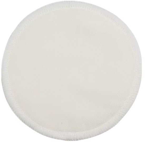 Herbruikbare bamboe zoogkompressen - borstcompressen - Wasbaar & Waterdicht - 14 stuks (7 paar) met wasnetje - 3-laags - Duurzame borstpads van bamboe - 12 cm - Beige/crème van Merkloos — afbeelding 3