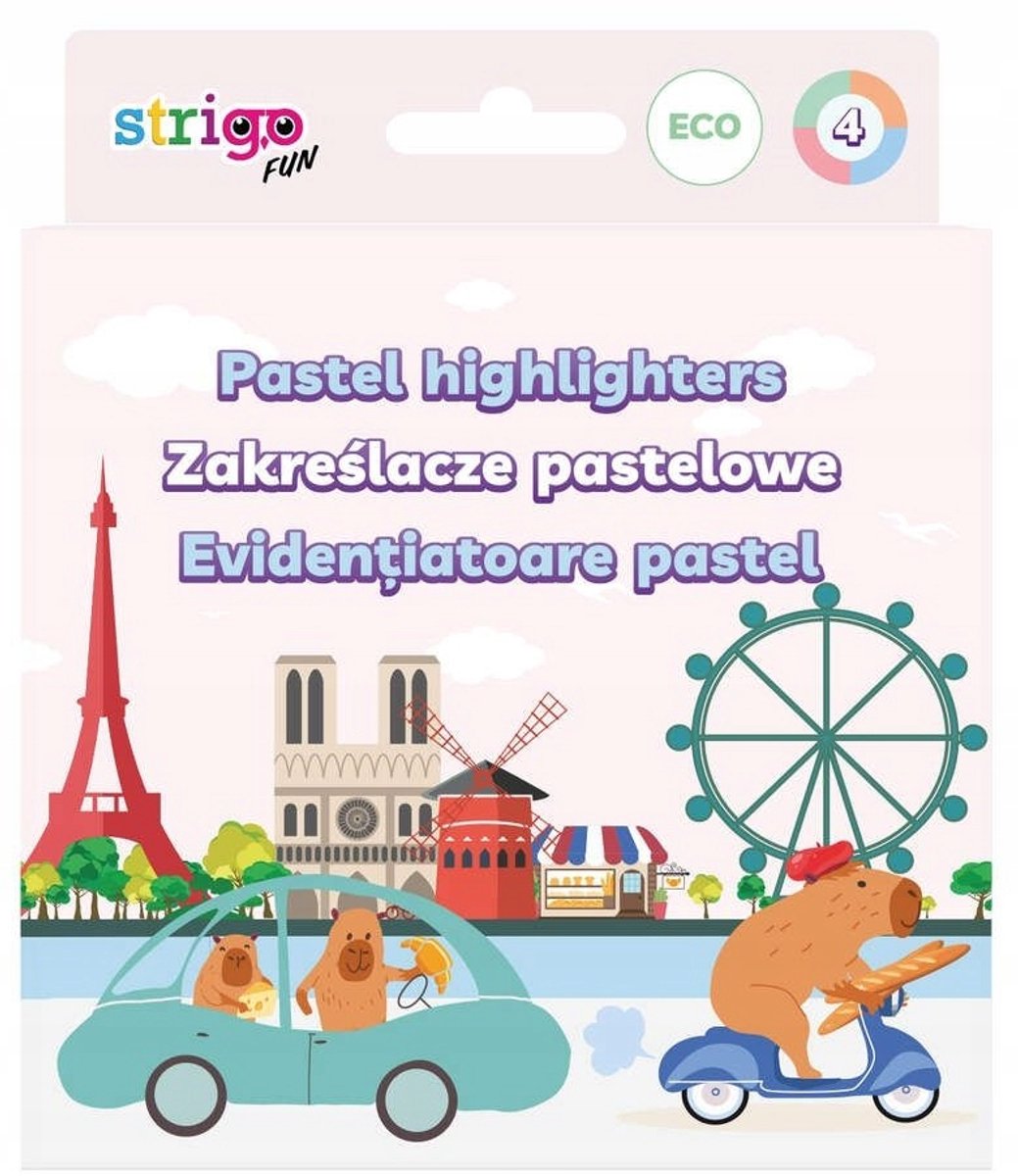 Strigo Kapibara Eko Pastel Markers - 4 Kleuren