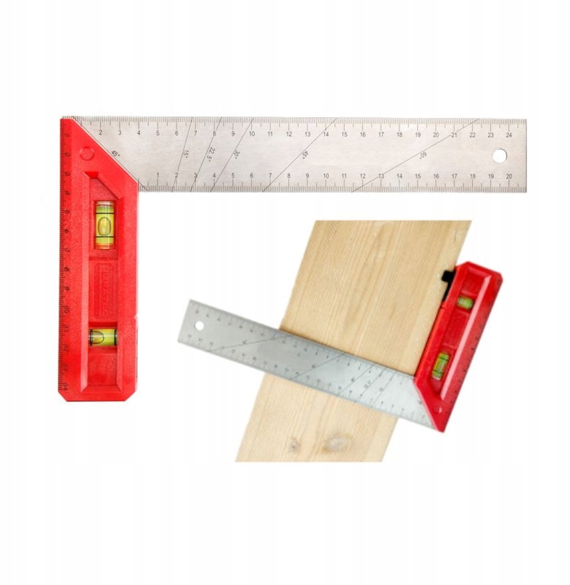 Universele timmermanshoek met waterpas 200-603mm