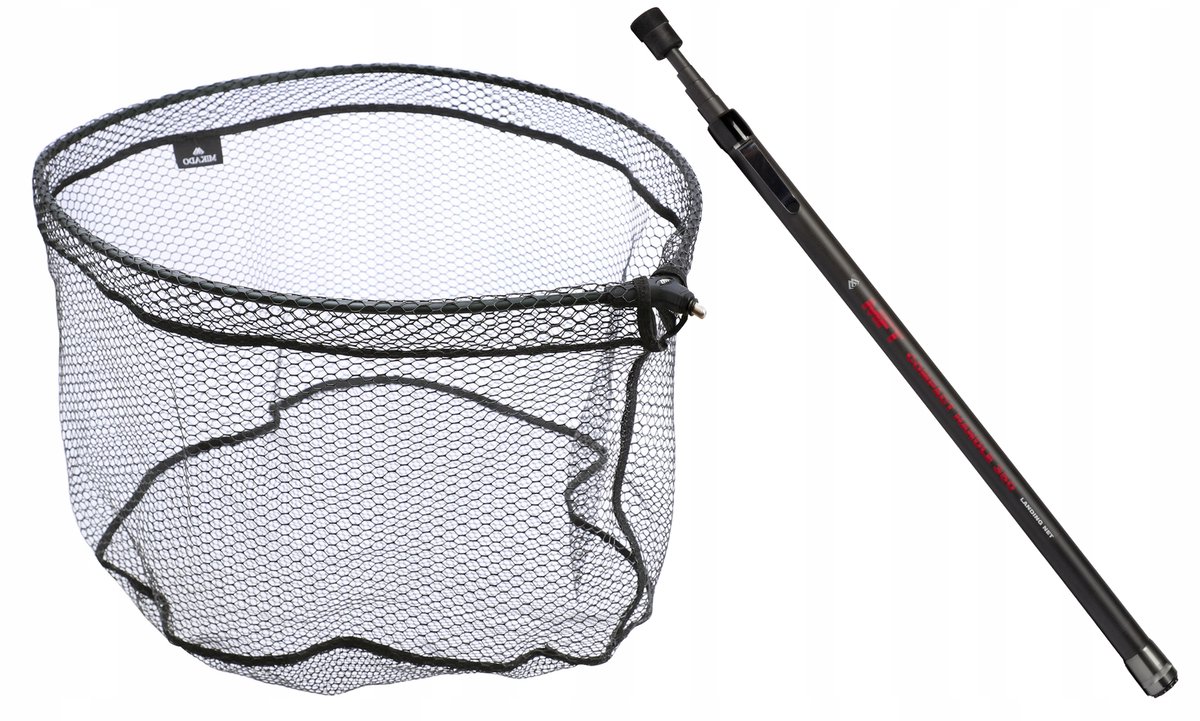 Mikado MFT Compact 350 Telescoop Schepnet - Carbon Steel & Rubberen Net