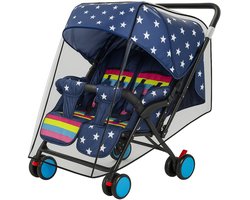 BOTC Regenhoes tweelingwagen - Regenhoes Kinderwagen - Regenscherm voor dubbele Buggy en Kinderwagen