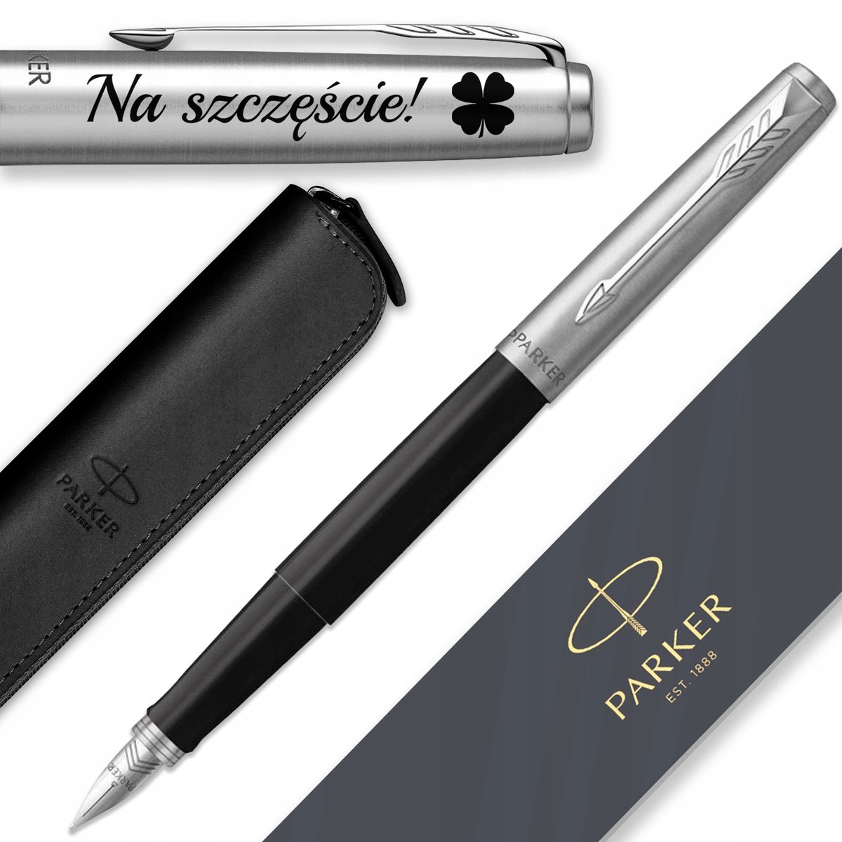 Parker Jotter 60 Vulpen Zwart met Etui & Gratis Gravure
