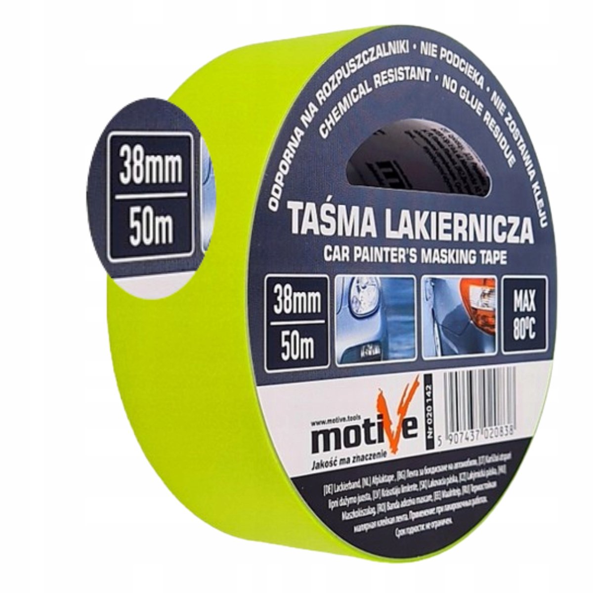 Motive Lakverf Tape Groen 38mm x 50m - Hittebestendig & Scheurvast