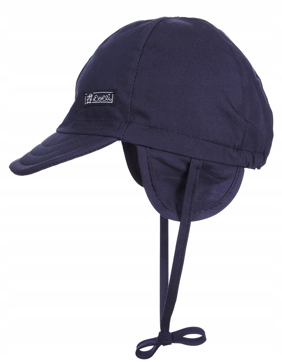 Navy Blauwe Kinderpet met Vizier en Oorflappen - Maat 49