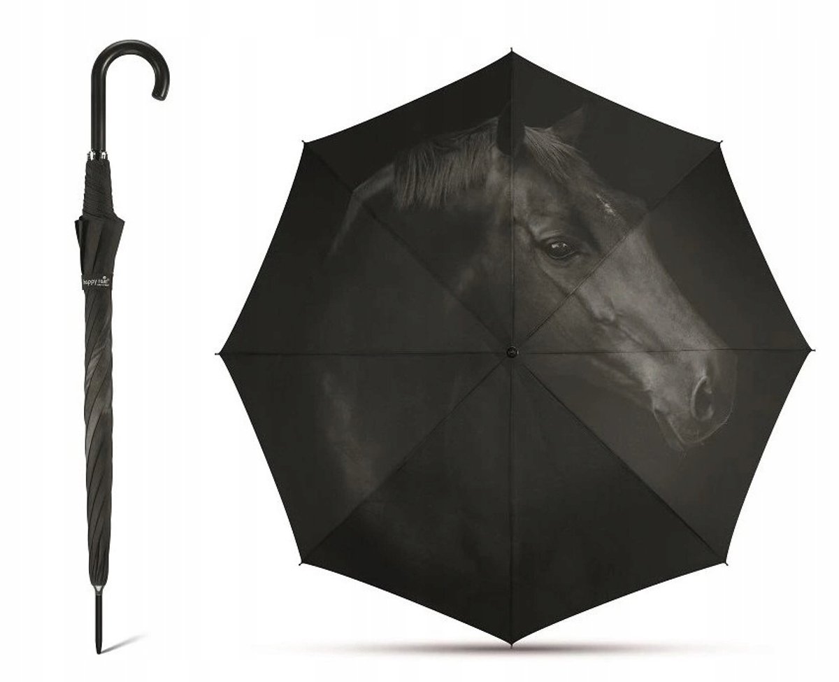 Happy Rain Automatische Paraplu Lang - Paardenprint