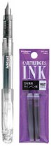 Platinum - Stylo plume Preppy - Japon - Pointe fine - 0- Transparent - Recharges violettes