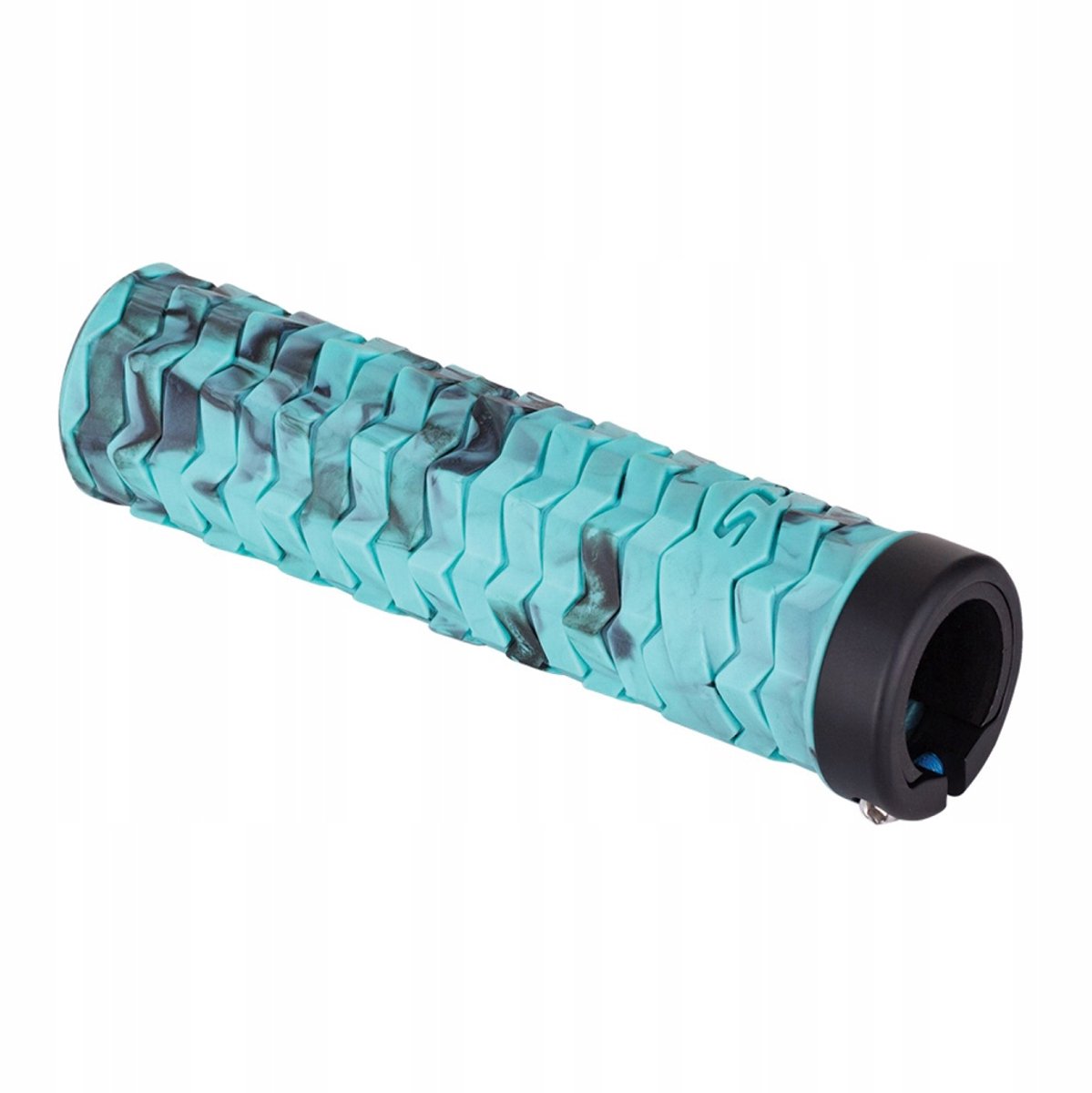 Merkloze Fietshandvatten Lock-On - Turquoise/Zwart