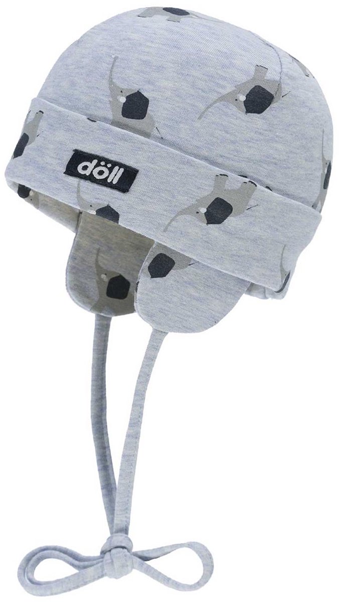 Döll baby muts grijs met olifanten, maat 43