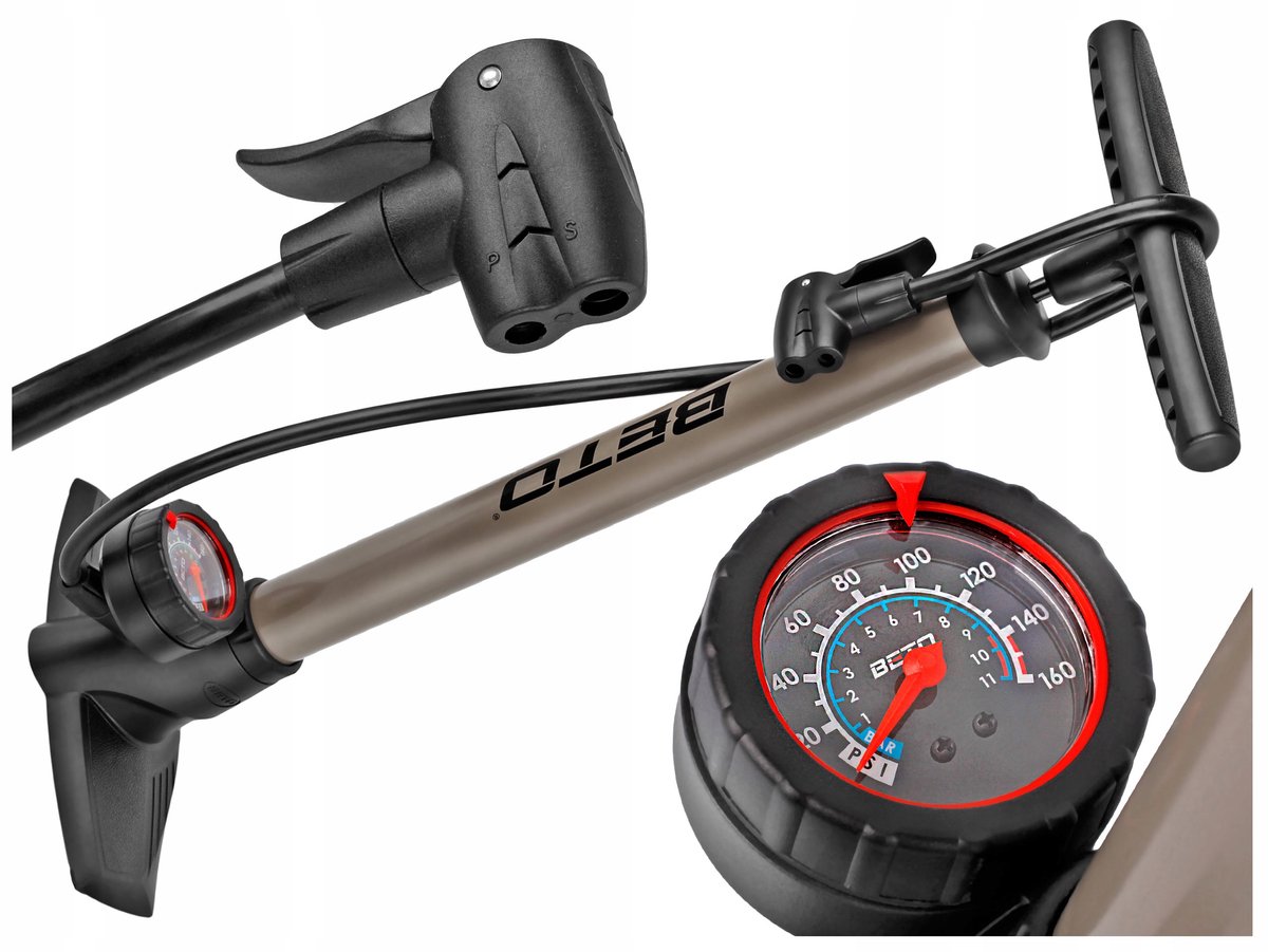 Beto Titanium Fietspomp - Universeel Ventiel & Manometer