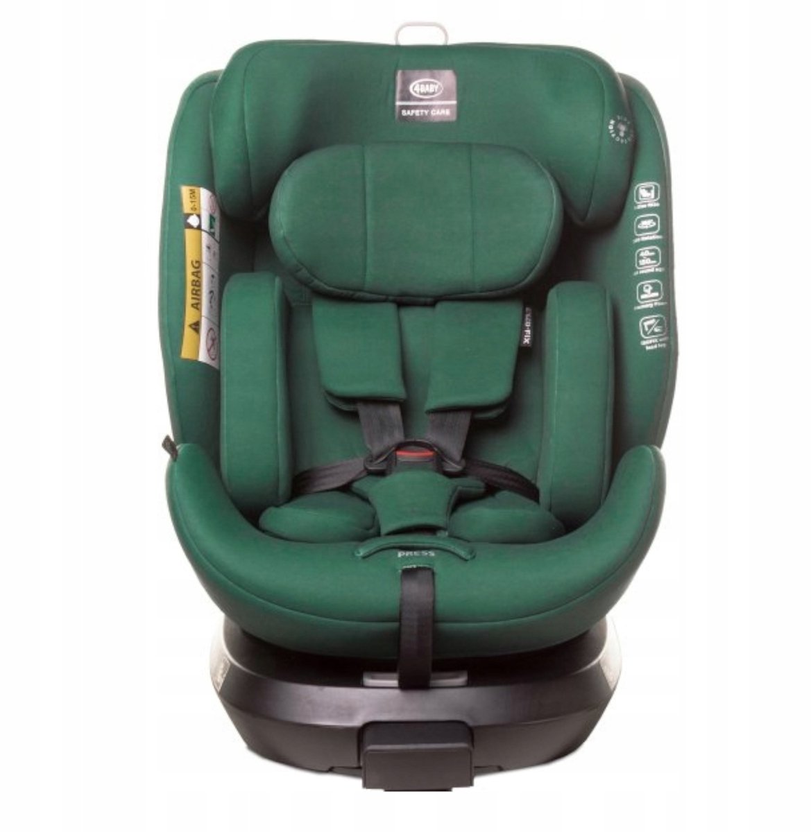 4BABY Enzo-Fix Autostoeltje 40-150cm I-Size Draaibaar Navy Groen