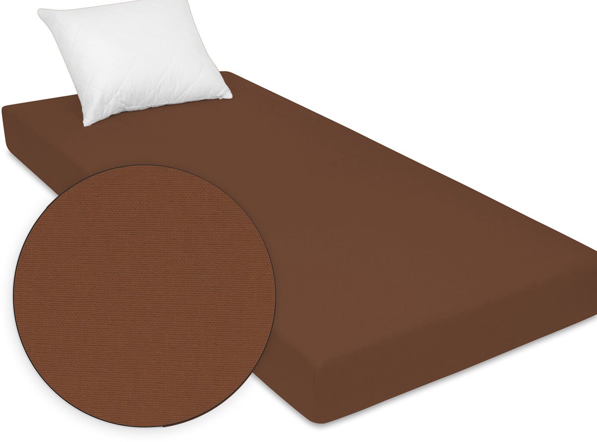 Jersey Hoeslaken met Elastiek - Bruin 80x160 cm