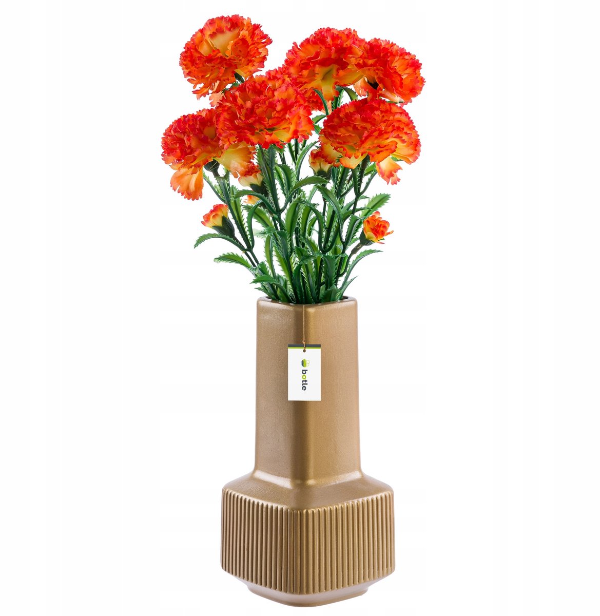 Decoratieve Keramische Vaas 20cm Goud Glanzend Modern Bloemenvase
