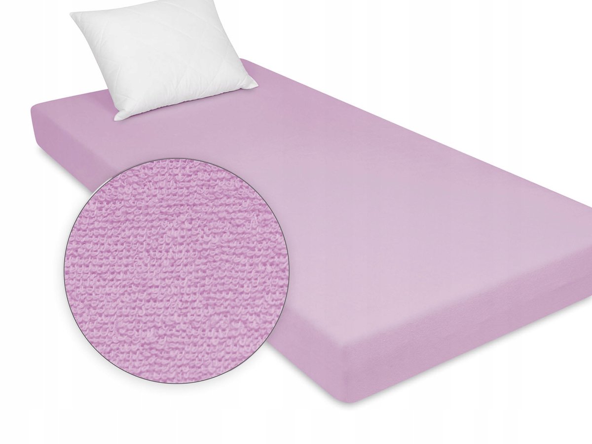 Terry hoeslaken met elastiek - 90x190 cm - Lila