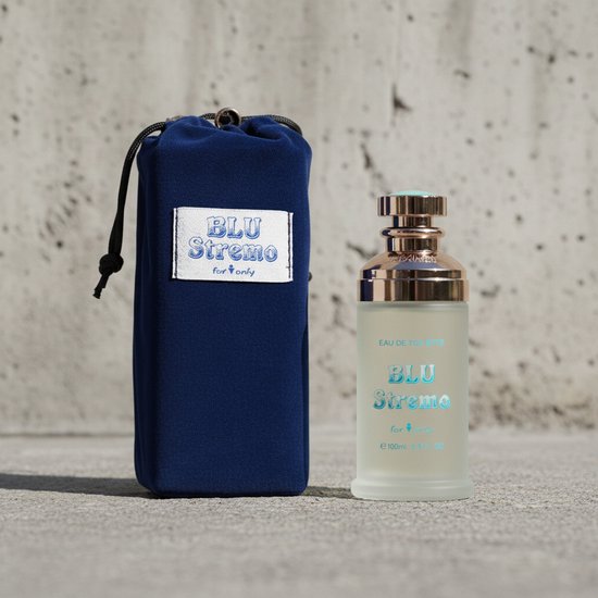 CADEAU TIP - Luxe Franse Eau de Toilette - Blu Stremo - een heerlijke unieke frisse geur - met Rozemarijn en Muskus - met gratis Broekzak verstuiver.