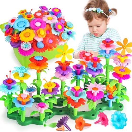 Creatieve Bloemen Knutselset voor Kinderen - 130 Delige DIY Arrangement met Opbergdoos