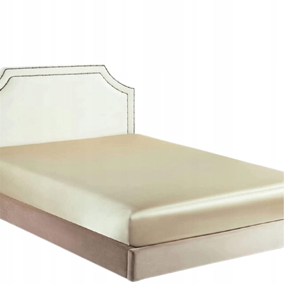 Luxe satijnen hoeslaken 160x200 cm - Taupe Goud Beige