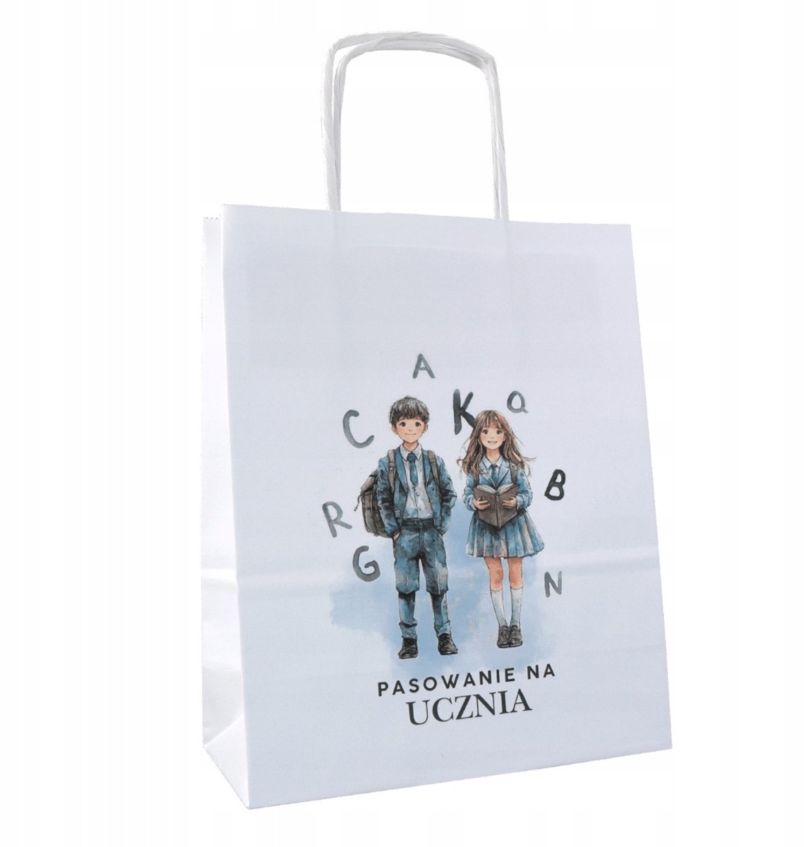 Papieren Tas Kinderen School 18x8x22cm - Feestelijke Opdruk