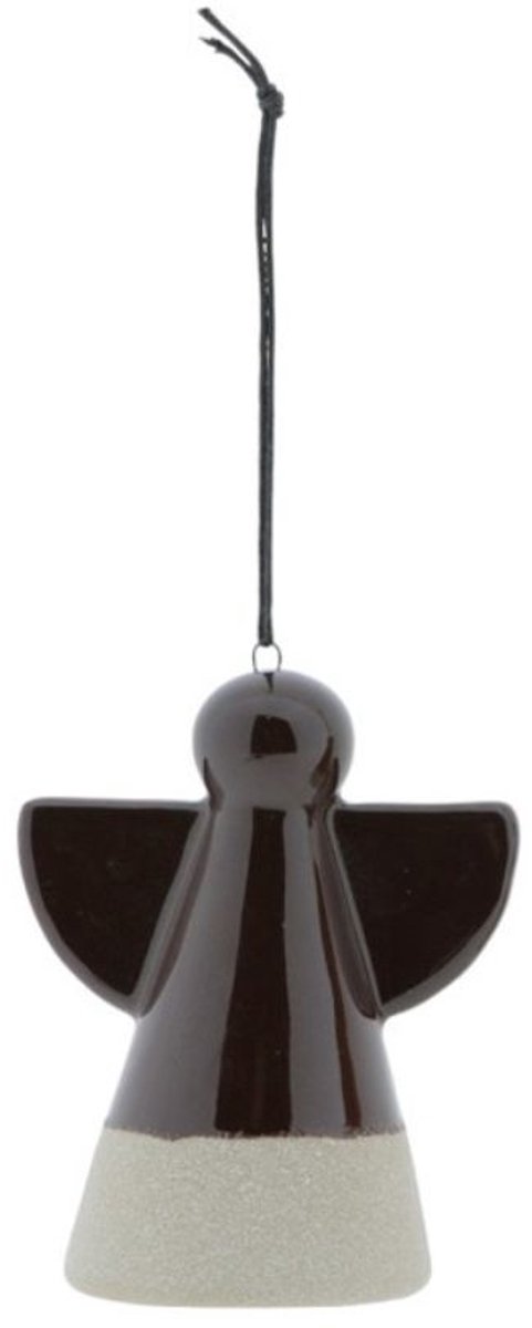 Home Society Kerst Hanger Engel Porselein Dark Brown
