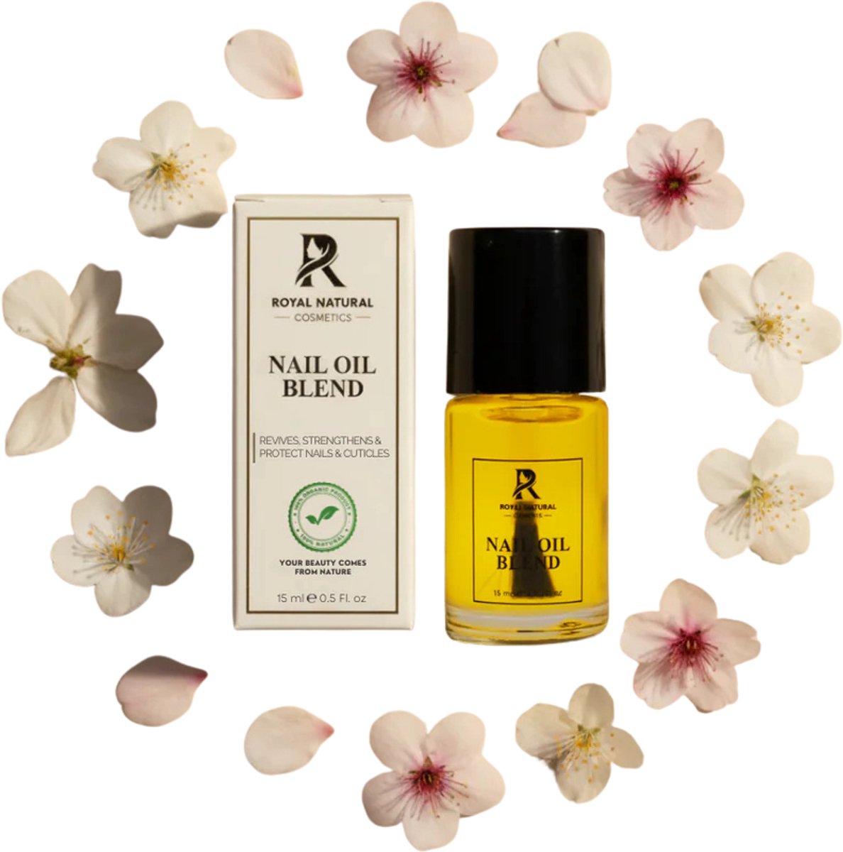 RNCosmetics - Nagelolie 15 ml - Nail Blend Olie – Natuurlijke Olie voor Nagels & Nagelriemen – Versterkt, Herstelt & Voedt Broze Nagels – Met Arganolie, Jojobaolie & Vitamine E – Voor Gezonde, Glanzende Nagels