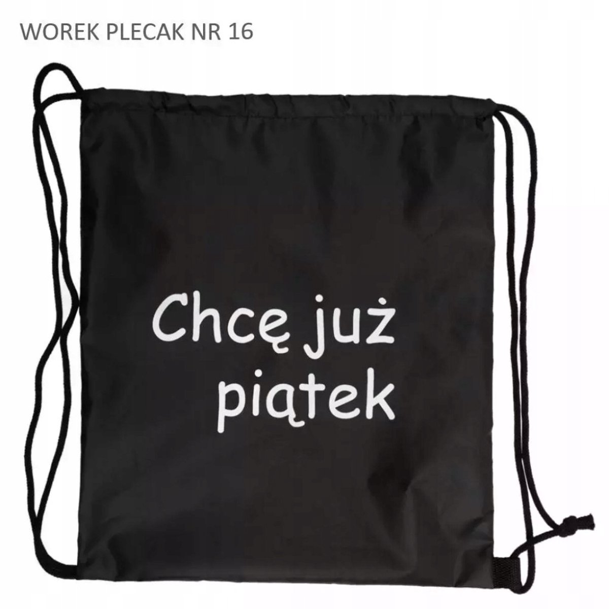 Rugzak Zwart 'Ik Wil Al Vrijdag' 386x440 mm