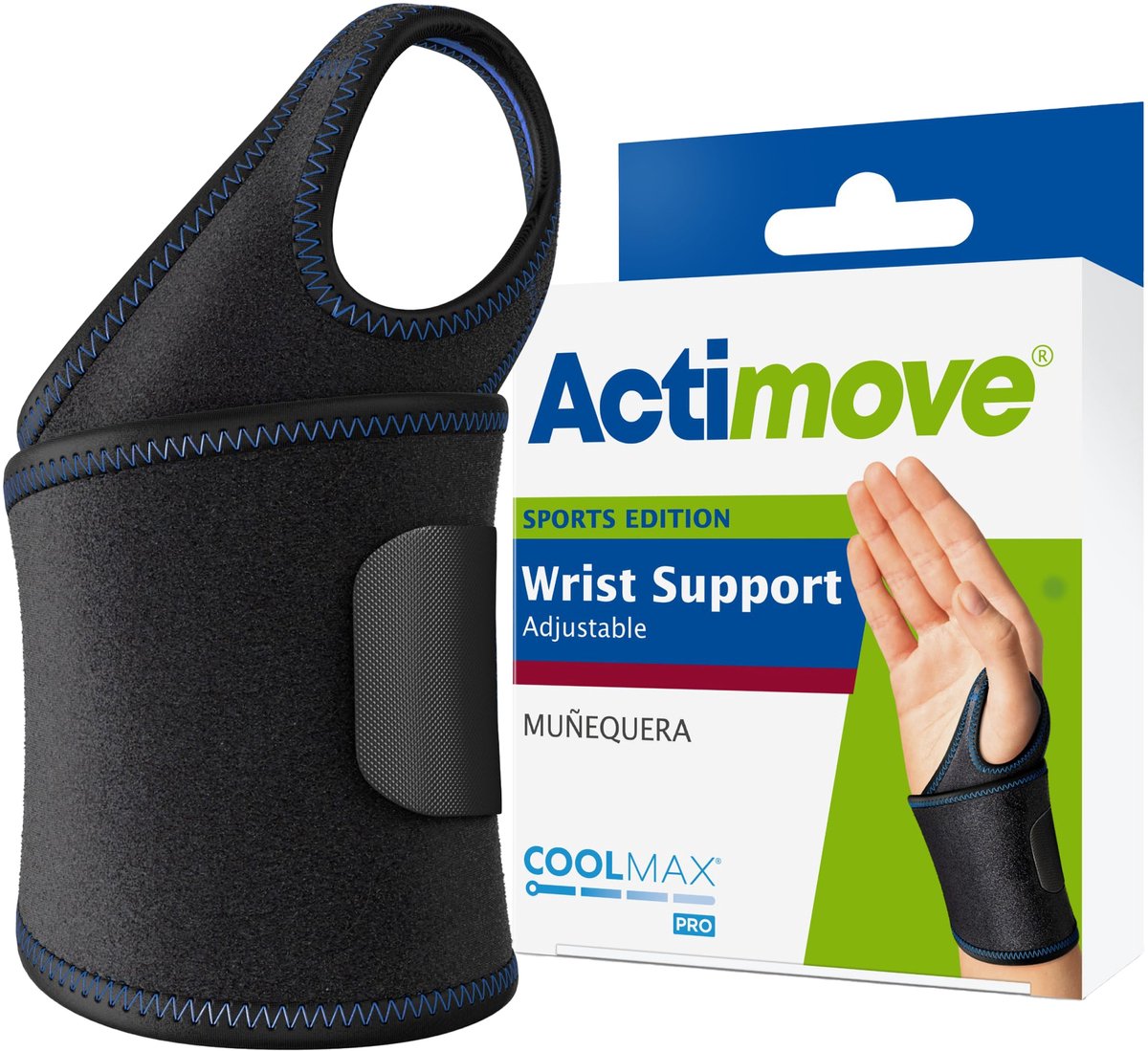 Actimove Sports Edition polsbrace - verstelbaar, universeel, zwart