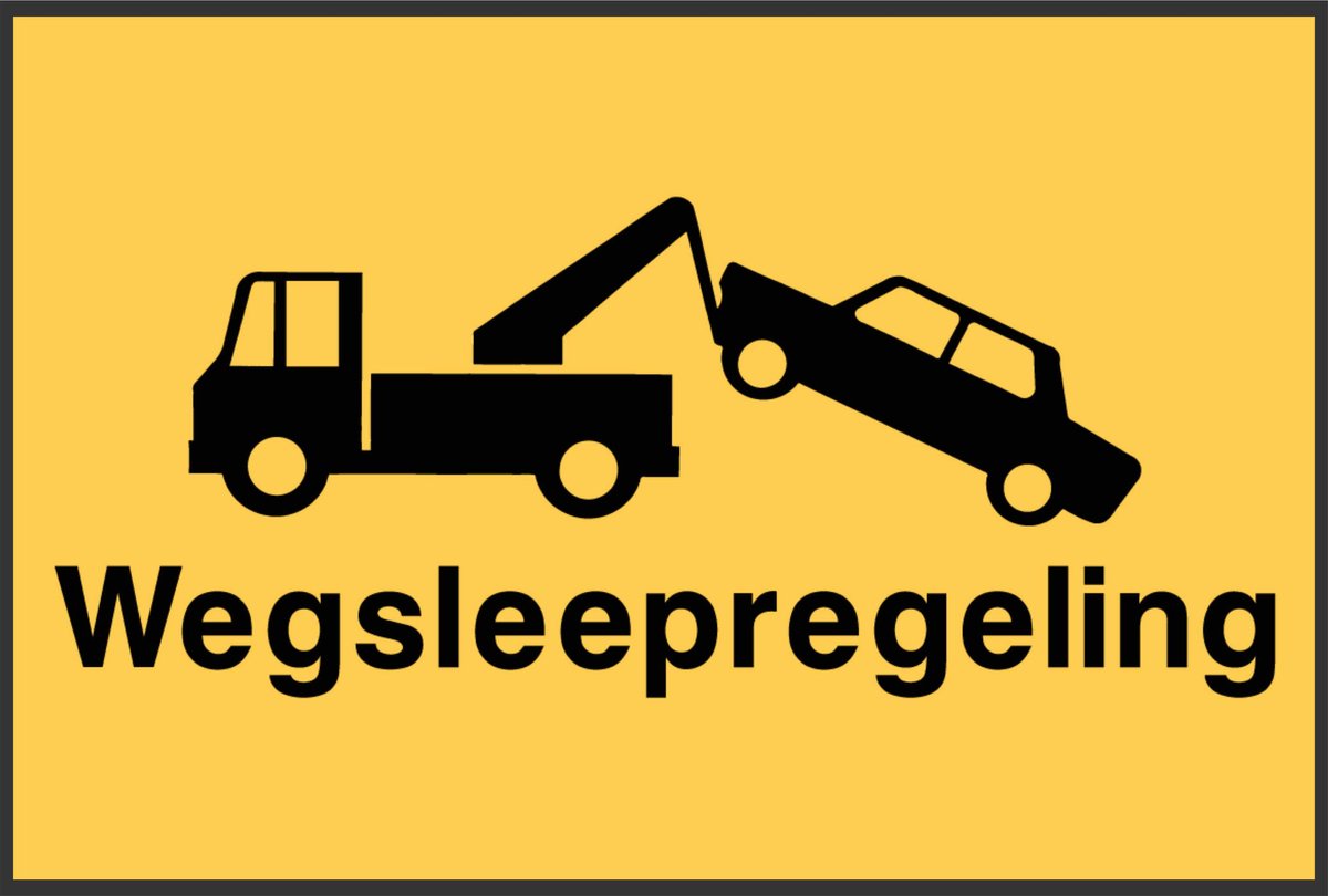 Wegsleepregeling sticker - A4