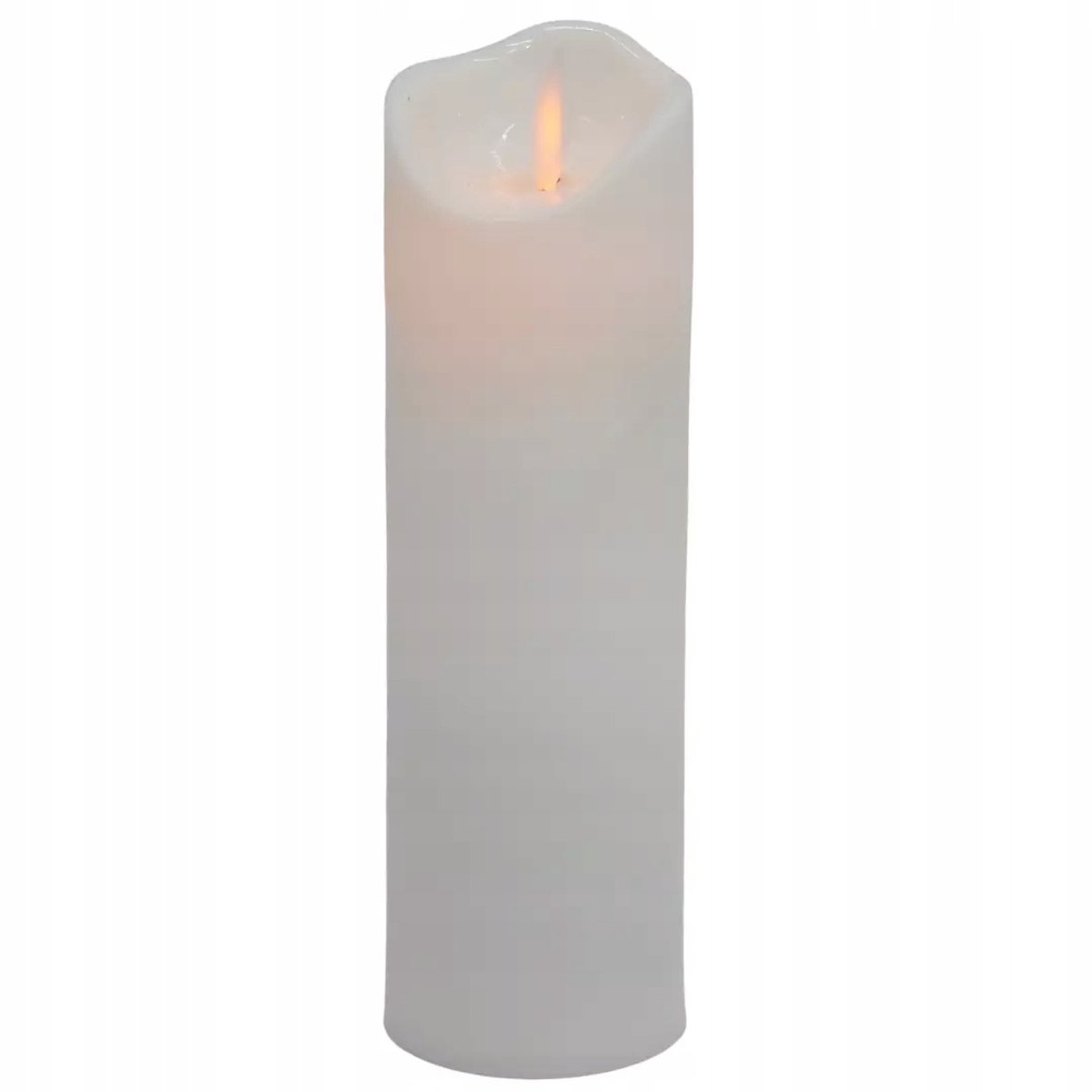 Smalle LED Kaars met Bewegende Vlam, Wit 17,5 cm