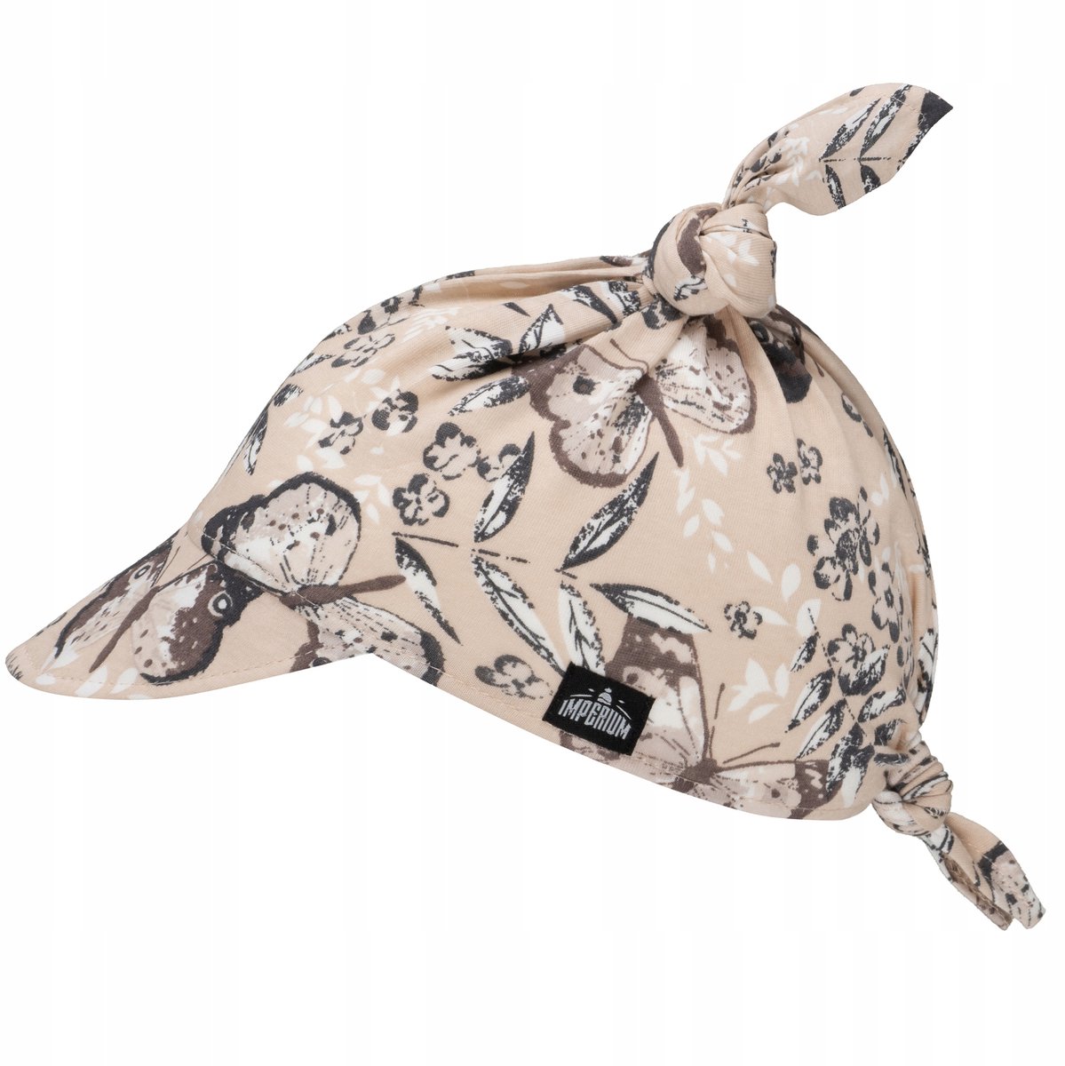 Beige Zonnehoedje met Vizier en Vlinders voor Baby's en Peuters