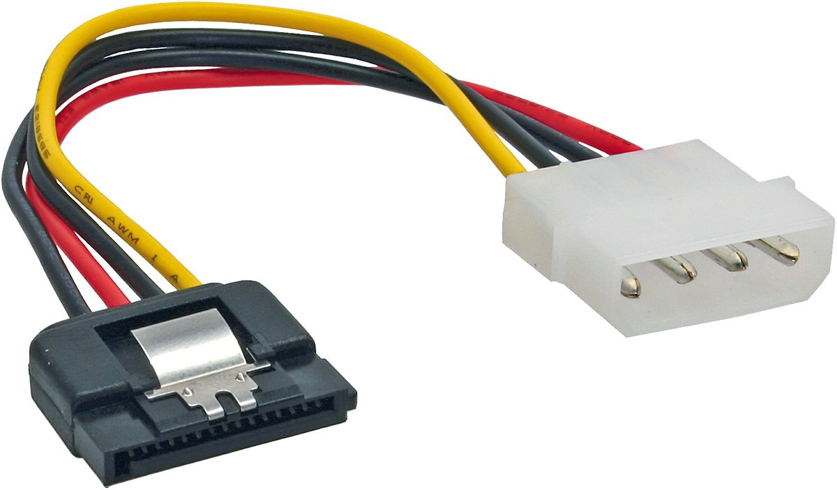 Molex (m) - SATA (v) met metalen klem adapter - 0,30 meter